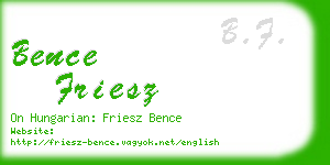 bence friesz business card